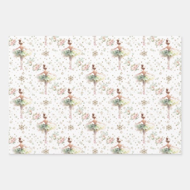 Ballerina Nutcracker Fairy Story Geschenkpapier Set (Vorderseite)