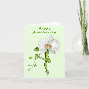 Ballerina Orchid Ballet Dancer Jubiläumskarte Karte