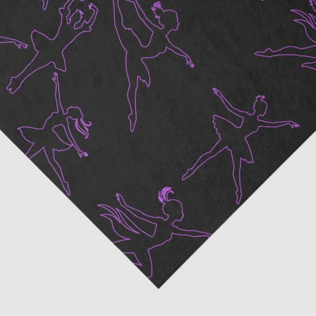 Ballerina Outlines Black Tissue Paper Seidenpapier (Detail)