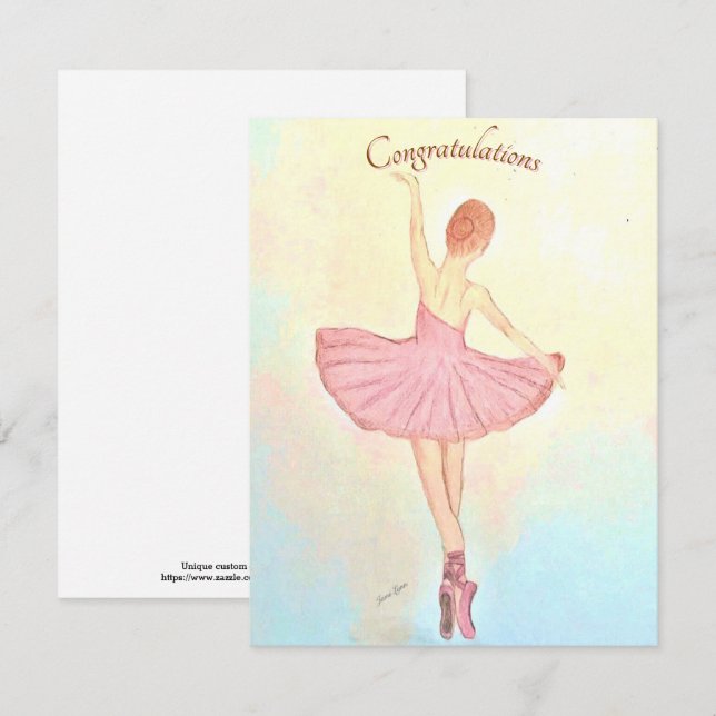 Ballerina Painting Grußkarte Personalisieren (Vorne/Hinten)