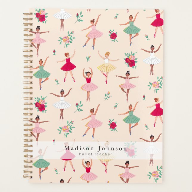 Ballerina Pattern Cute Ballet Dancers Weekly Planer (Vorderseite)