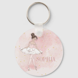 Ballerina Personal Girl Pink Gold Schlüsselanhänge Schlüsselanhänger