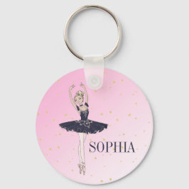 Ballerina Personal Pink Gold Schlüsselanhänger