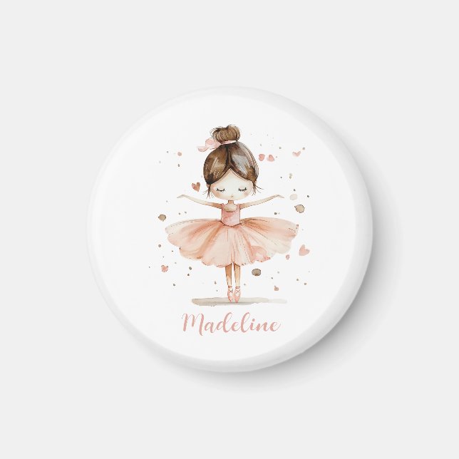 Ballerina Personalized Name Girly Magnet (Vorne)