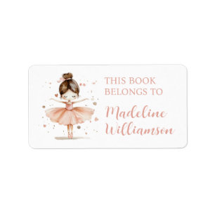 Ballerina Personnalisée Fille Plate Nom Étiquette