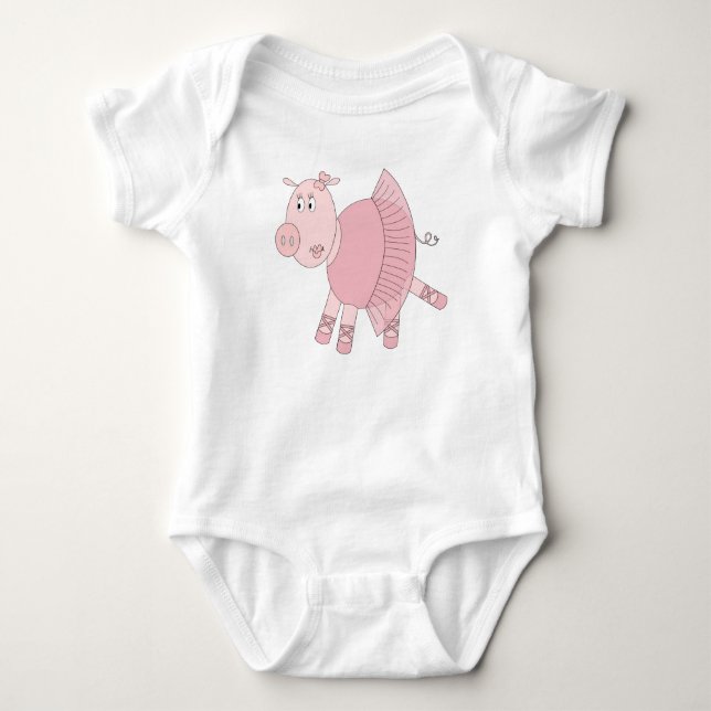 Ballerina Pig Baby Strampler (Vorderseite)