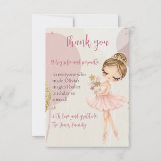 Ballerina Pink Ballet Dancer Girl Birthday Dankeskarte