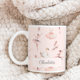 Ballerina Pink Ballettschuhe Personalisierter Name Kaffeetasse
