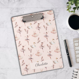 Ballerina Pink Ballettschuhe Personalisierter Name Klemmbrett