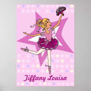 Ballerina pink - Blonde Girl "Ihr Name" Poster