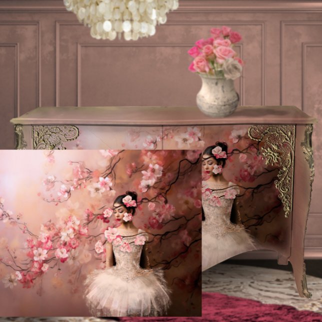 Ballerina Pink Blossom Wandern neben dem Wasser Seidenpapier (Von Creator hochgeladen)