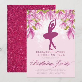 Ballerina Pink Geburtstag Einladung