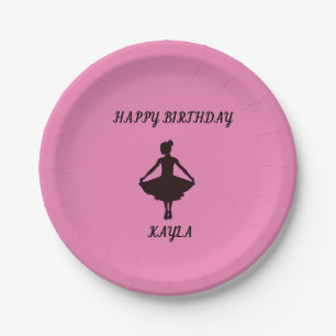 Ballerina pink Geburtstagsgeschenk Teller mit Name