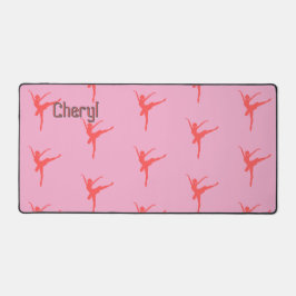 Ballerina. Pink. Personalisiert Schreibtischunterlage