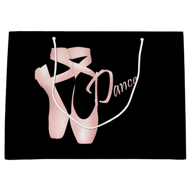 Ballerina Pink Pointe Shoes Dance LG GB Große Geschenktüte (Vorderseite)