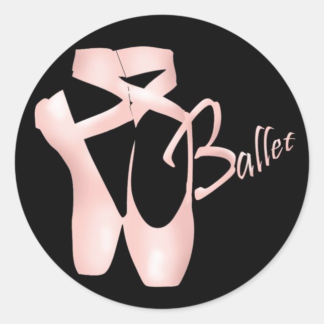Ballerina Pink Schuhaufkleber Runder Aufkleber (Vorderseite)