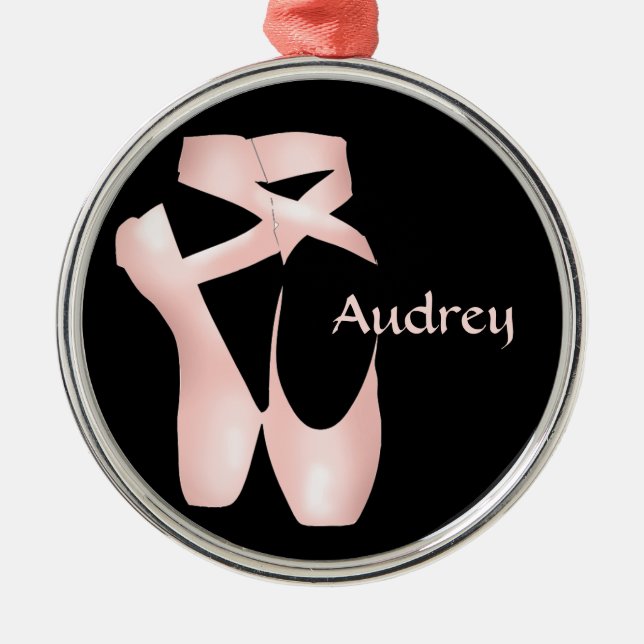 Ballerina Pink Schuhe Custom Ornament Aus Metall (Vorne)