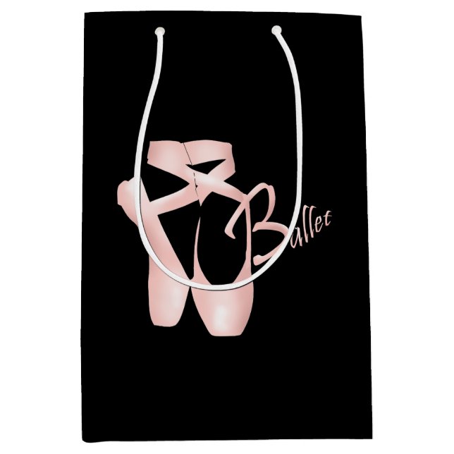 Ballerina Pink Schuhe Geldbeutel Mittlere Geschenktüte (Vorderseite)