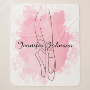 Ballerina Pointe Shoes Pink Wasserfarbe Sherpadecke