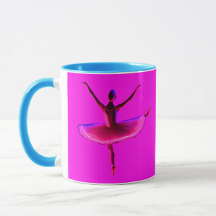 Ballerina-Pose Glow Violett Farben Tasse
