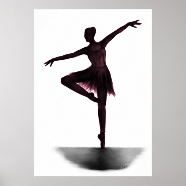 Ballerina-Poster "Grace" - rosa Poster (Vorne)