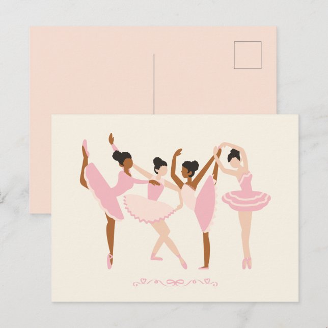 Ballerina Postkarte (Vorne/Hinten)