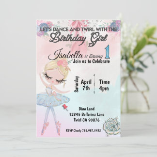 Ballerina Première invitation d'anniversaire