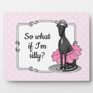 Ballerina Princess Greyhound Dog (schwarz) Fotoplatte