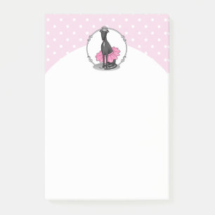Ballerina Princess Greyhound Dog (schwarz) Post-it Klebezettel
