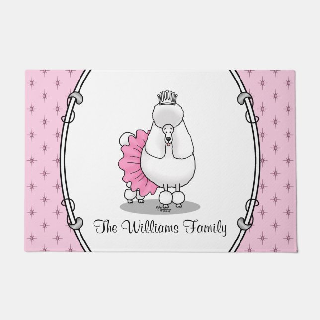 Ballerina Princess Poodle Dog (weiß) Fußmatte (Vorderseite)