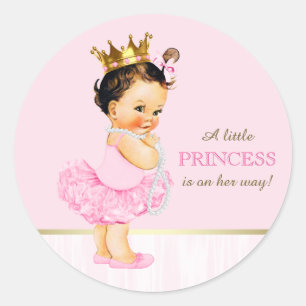 Ballerina Princess Tutu Babydusche Runder Aufkleber