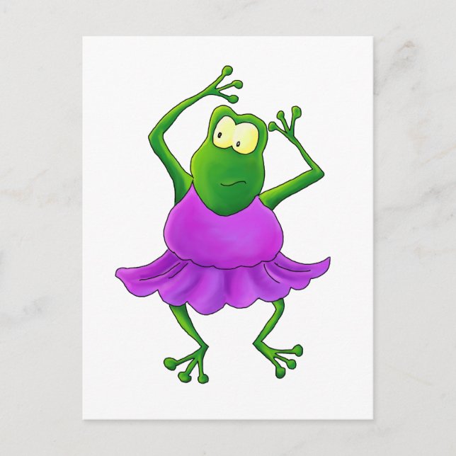 Ballerina Purple Tutu Dancing Frog Postkarte (Vorderseite)