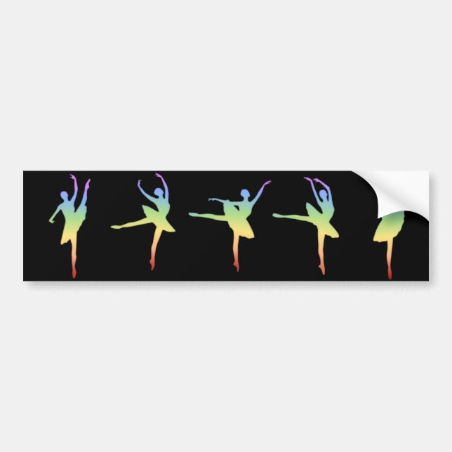 Ballerina - Regenbogen 1 Autoaufkleber (Vorne)