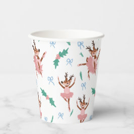 Ballerina Reindeer und Bows Weihnachten Pappbecher