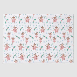 Ballerina Reindeer und Bows Weihnachten Seidenpapier
