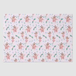 Ballerina Reindeer und Bows Weihnachten Seidenpapier