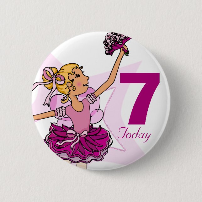 Ballerina rosa blonde girl 7 button (Vorderseite)