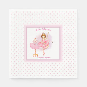Ballerina Rosa, weißer Polka-Dosen Servietten