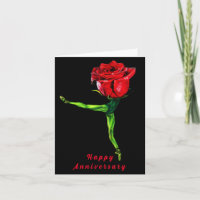 Ballerina Rose Ballet Dancer Anniversaire Carte