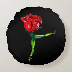 Ballerina Rose Ballet Dancer Coussin rond