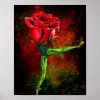 Ballerina Rose Ballet Dancer Poster - Malerei