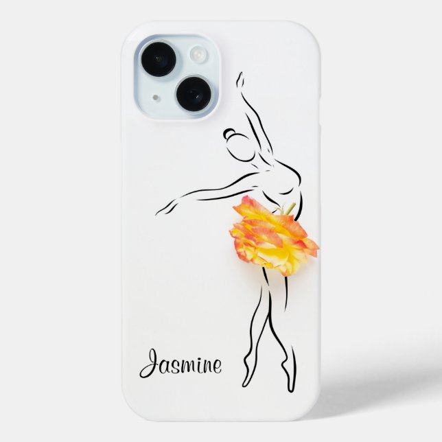 Ballerina Rose Ballett Tänzerin Personalisierter N Case-Mate iPhone Hülle (Rückseite)