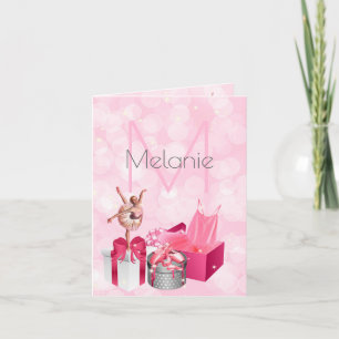 Ballerina rose Monogramme avec le nom blanc