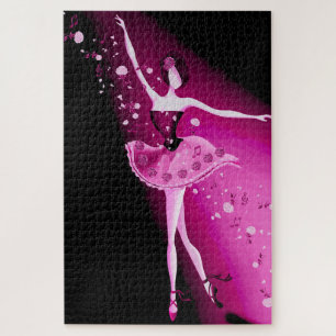 Ballerina & Rose Pink Jigsaw Puzzle