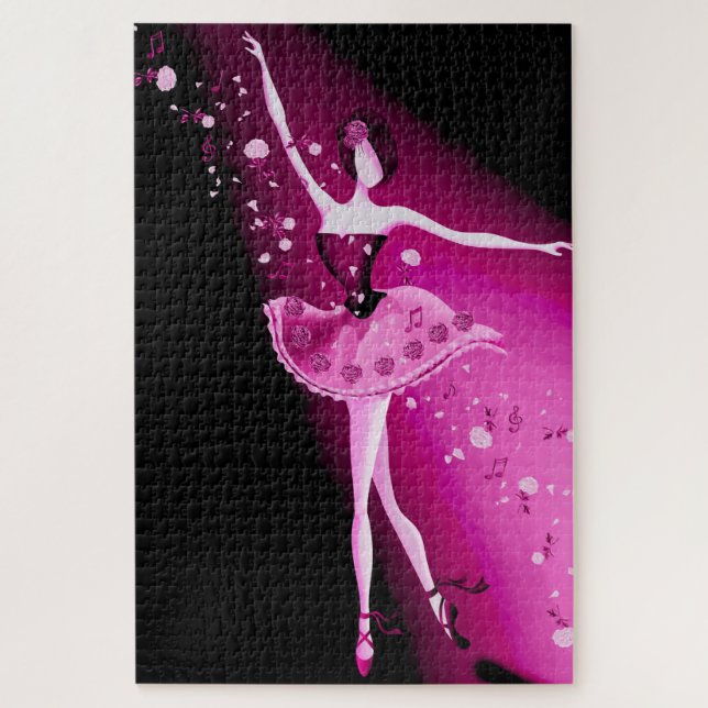 Ballerina & Rose Pink Jigsaw Puzzle Puzzle (Vertical)