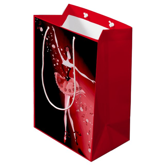 Ballerina & Rose Ruby Mittlere Geschenktüte (Rückseite Schrägansicht)