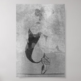 Ballerina Rote Haare Frau Körper Silber Schwarz Gr Poster