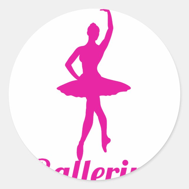 Ballerina Runder Aufkleber (Vorderseite)