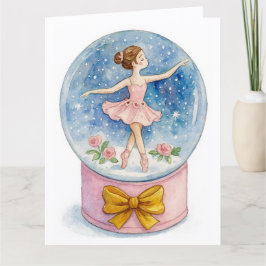 Ballerina-Schneekugel-Weihnachtskarte Karte