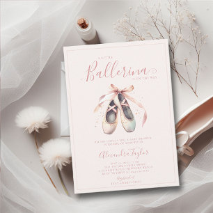 Ballerina Schuhe Pink Blush Gold Baby Girl Dusche Einladung